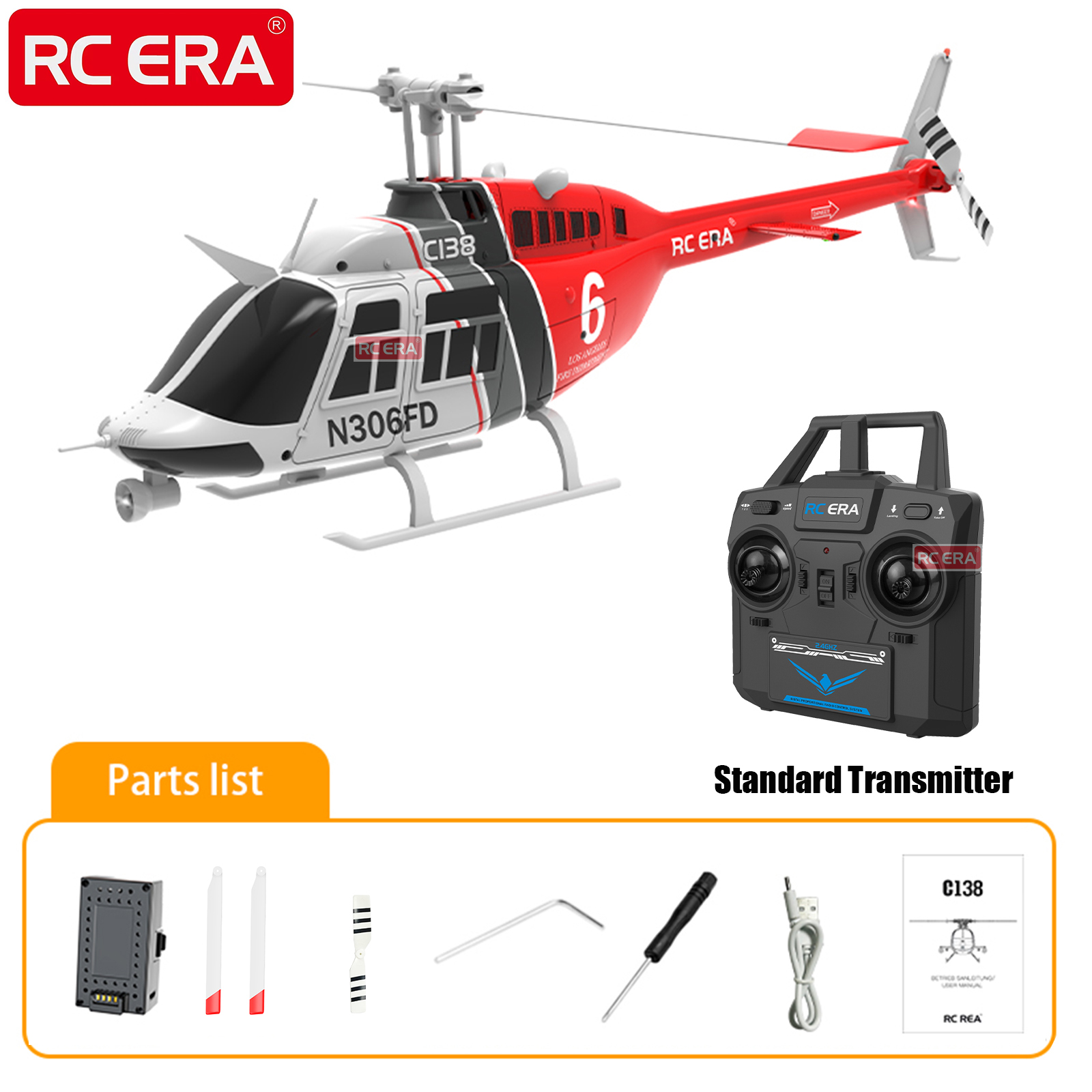 RC ERA C138 BELL 206 Jet Range - огляд і ціна Rc Helicopter Gyro
