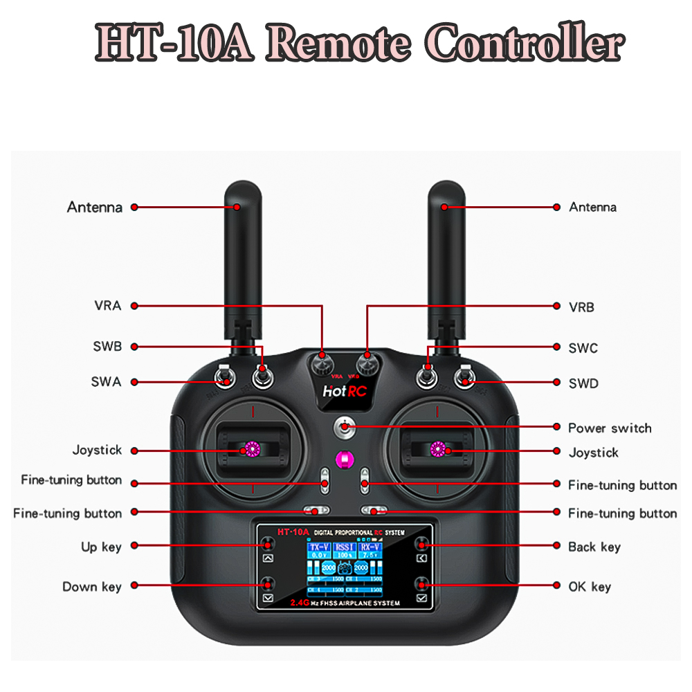 Hotrc HT-10A 2.4G 10CH Transmi - огляд і ціна Rc Helicopter Motor